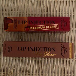 Too Faced Lip Injection 2 shades Glossy & Bossy and Caramel Apple NEW
